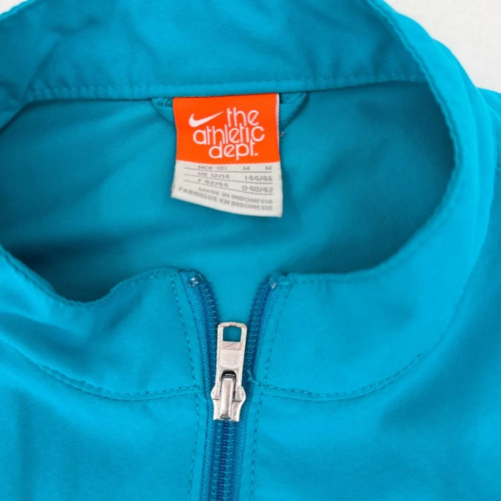 Nike Athletc Dept. Track Jacket Women Med Teal Blue Piping Athletic Y2K Vintage
